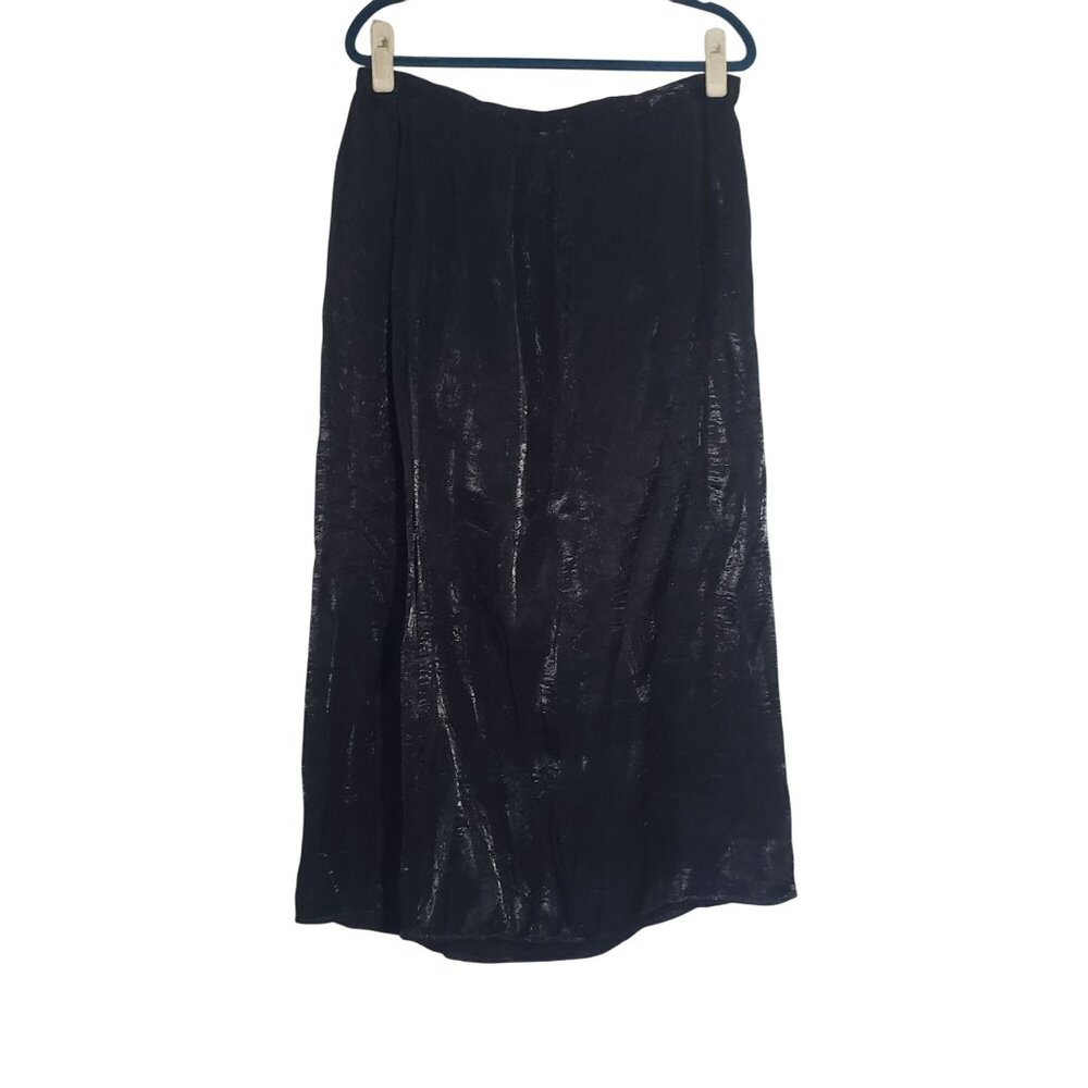 Vintage Bentley Black Maxi Skirt Womens 20W Shimmer Party Whimsygoth‎ Shiny Chic